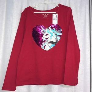 NWT Cute Unicorn Flip Side Long Sleeved T-Shirt